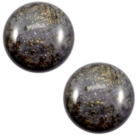 1 x 12 mm classic cabochon Polaris Elements Stardust Dark grey