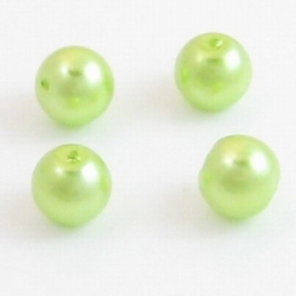 10 x Glasparel Licht groen 10mm gat: 1mm