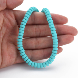 20 x Polymeer kralen rondellen 7mm Dark Turquoise