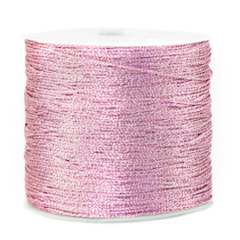 1 rol 90 meter macramé draad metallic 0.5mm Orchid bloom rose (kies voor pakketpost)