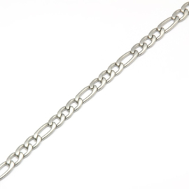 Matte Stainless steel RVS figaro ketting voor mannen 6mm dik lengte: 55cm