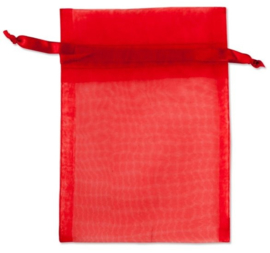 c.a. 50 x Organza zakjes  15 x 20 cm rood