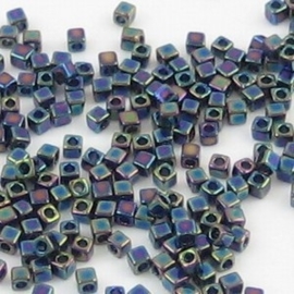 10 gram  Kubus 1,8 mm Miyuki Green/Blue/Violet Metallic Rainbow