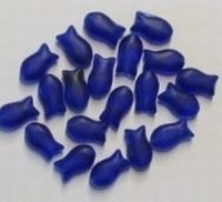 10 Stuks Glaskraal visje blauw 9 mm