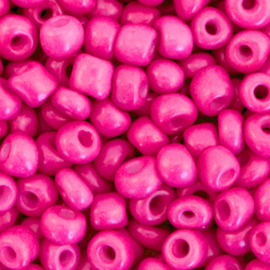 20 gram Glaskralen Rocailles 6/0 (4mm) Neon pink