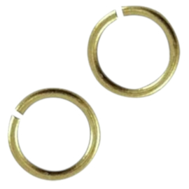 20 x DQ metaal sieraden buigringen of buigringetjes antiek brons - geel koperkleur 6 x 1,2mm (Nikkelvrij)