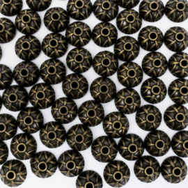 10x Geelkoperen kralenkapjes 9 x 4 mm