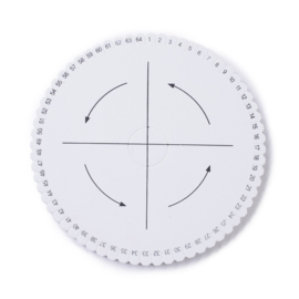 1 x EVA Braiding Disc – Kumihimo vlechtschijf rond wit 15 x 0,95 cm (64 sleuven)