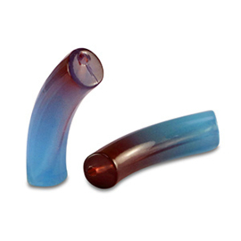 5 x Acryl kralen tube Blue ca. 33x8mm (gat Ø1.7mm)