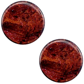 1 x 7 mm platte cabochon Polaris Elements Stardust Port royale red