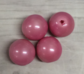 10 Stuks roze parelmoer glazen kralen 8 mm gat 1 mm