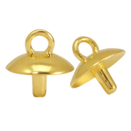 1 x Eindkapjes metaal DQ voor kralen Goud ca. 11x10mm (Ø2.5mm) (Nikkelvrij)