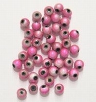 20 stuks miracle/3-D kraal rond roze/wit 4 mm gat 1mm