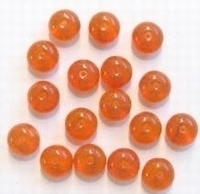 10 Stuks Glaskraal rondel transparant oranje gemeleerd 7 mm