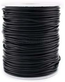 100cm massief Rubber DQ koord 2 mm zwart