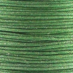 2 meter Wax-koord Metallic groen  1mm  (op = op!) Kleur is lichter