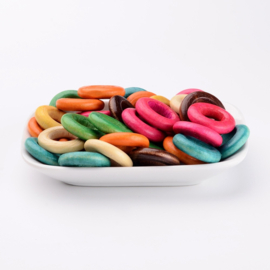 20 x Houten ringen mix kleuren 24 x 6mm, binnen Diameter: 12mm