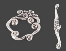 4 x Kapittel slotje 26 x 24 mm – staafje 41 mm – antiek zilverkleur