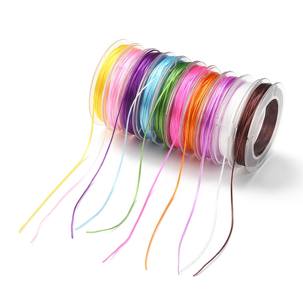 10 x Rollen Assortiment Elastiek Transparant Mix – 0,5 mm ca. 10 meter per rol