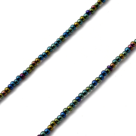 1 x RVS brillenkoord met jade kralen 700 mm – teal / goudkleur