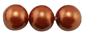 25 x prachtige glasparel kleur: Chocolate 10mm