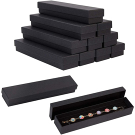 5 x luxe cadeau doosjes voor bijvoorbeeld een balpen of een horloge etc. 21cm x 4,5cm x 3cm zwart