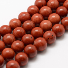 10 x Edelsteen kralen rond 8 mm – gat ca. 1 mm – red jasper