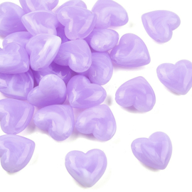 10 x Acryl kralen hart two tone opaque 22 mm – T-geboord – gat 2–2,4 mm – Lilac