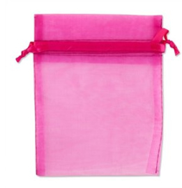 c.a. 50 x Organza zakjes  15 x 20 cm fuchsia