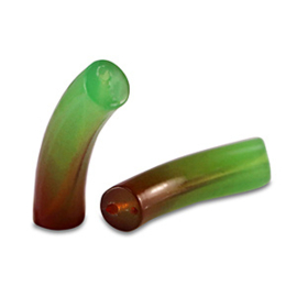 5 x Acryl kralen tube Green ca. 33x8mm (gat Ø1.7mm)