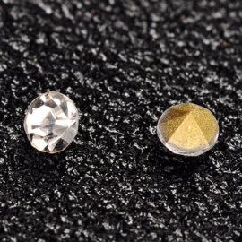 10 x Puntsteen kristal glas c.a. 2mm Crystal transparant