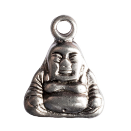 6 x bedel Buddha boedha zilver kleur 30,5 x 20mm oogje: 2mm