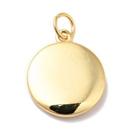 Bedel maan en planet blauw roze, emaille met Zirconia , 18K Gold plated 16,5 x 14 x 2,5mm oogje 3,4mm (Nikkelvrij)