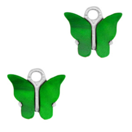 2 x Resin hangers vlinder Silver-dark green