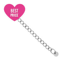 1 x RVS verlengketting – met coin hanger 4 mm – zilverkleur – ca. 5 cm – stainless steel