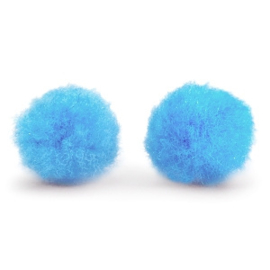 5 x Pompom bedel 10mm Light blue ~zonder oogje