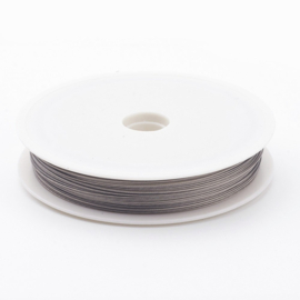RVS Rijgdraad met nylon coating 0,6 mm x 50 meter platinum