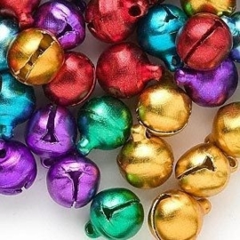 15 x belletjes mixkleuren c.a. 8mm