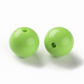 10 x Acryl kralen rond 16 x 15 mm – gat 2,8 mm – Lawn Green