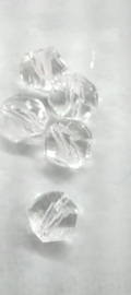 10 x mooie helix glaskraal facet transparant 10mm Gat:1mm