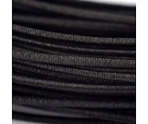 8 meter rond elastisch koord van rubber voorzien van een laagje stof 1mm zwart