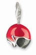Rode helm 925 Sterling Zilveren Bedel met karabijnsluiting