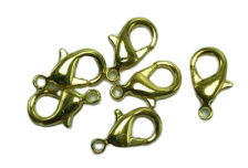 10 x Gouden Lobster sluiting 12mm