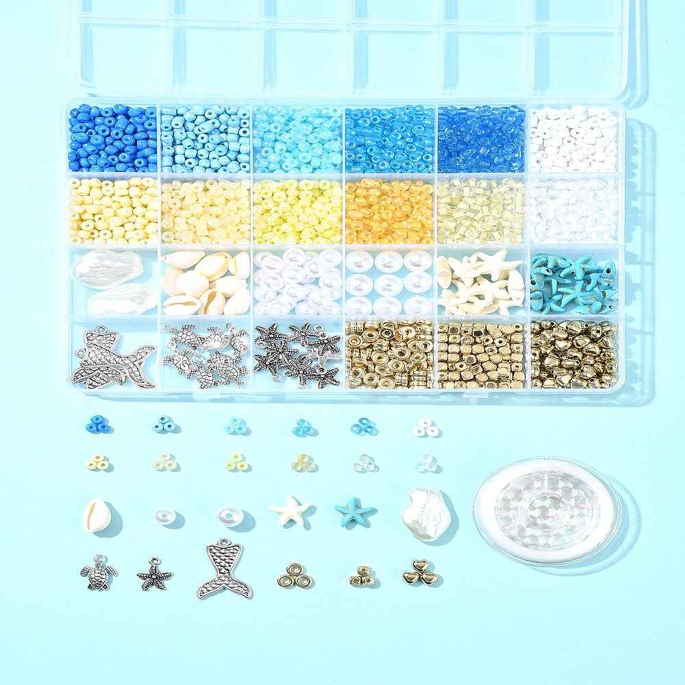 1 x DIY stretch sieraden maken set – ocean beach thema (In bestelling)