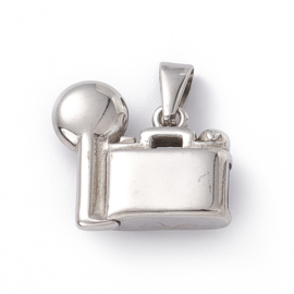 1 x RVS 304 hanger camera foto toestel  18,5 x 21 x 8 mm – gat 2,5 x 7,5 mm – RVS kleur