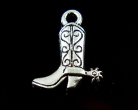 4 x tibetaans zilveren bedel van een cowboy laars 17 x 13 mm