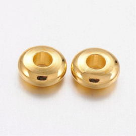 10 x DQ goud kleur spacer kralen tussenzetsels 5 x 2mm, gat: 1.5~2mm