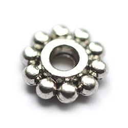 20x Metaal Spacer Bead 6 mm Antiek Zilver