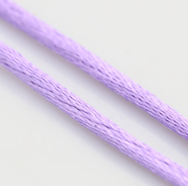 Rol met 10 meter satijn koord Nylon Marcramé koord 2mm kleur Medium Purple