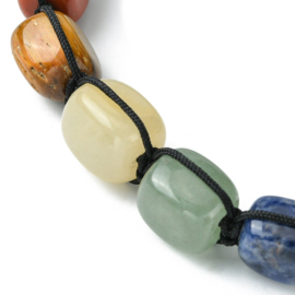 1 x Chakra armband verstelbaar met schuifknoop – gemengde edelstenen